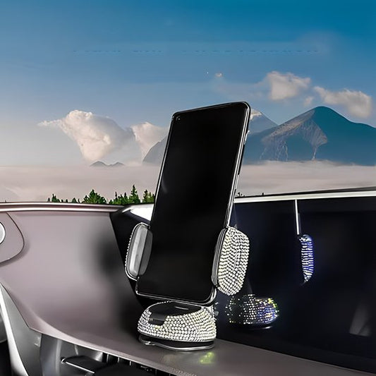 Support telephone voiture blanc avec telephone vertical
