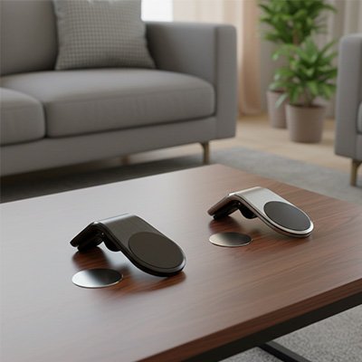 Support telephone voiture noir argent