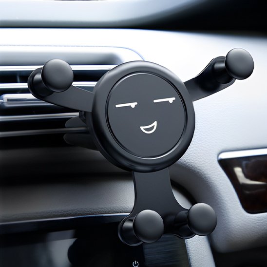 Support telephone voiture noir