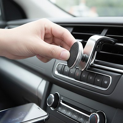 Support telephone voiture une main