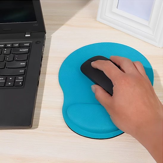 Tapis de souris bleu clair