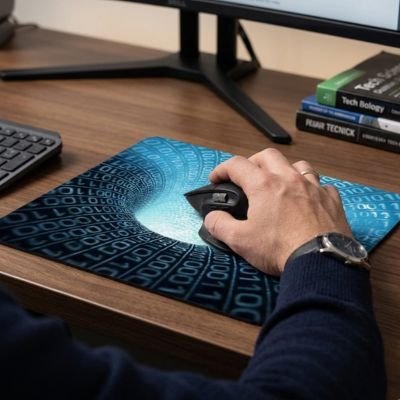 Tapis de souris bleu