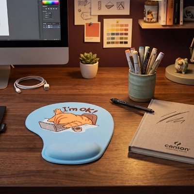 Tapis de souris blue image beige
