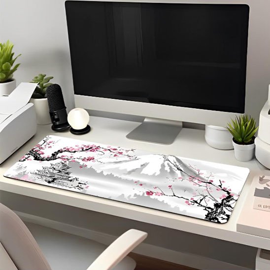 Tapis de souris devant micro fleure