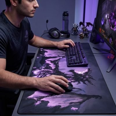 Tapis de souris dragon mauve