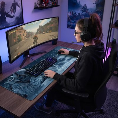 Tapis de souris gamer devant un ecran