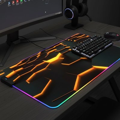Tapis de souris gamer noir jaune