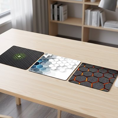 Tapis de souris noir blanc rouge