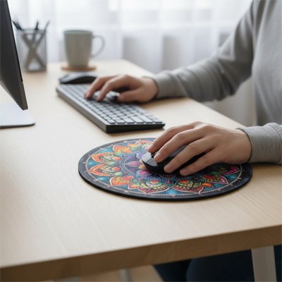 Tapis de souris rond mandala
